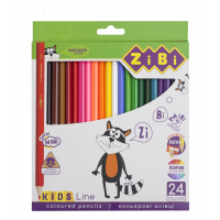 Олівці кольорові 24шт шестигранні Kids Line, Zibi
