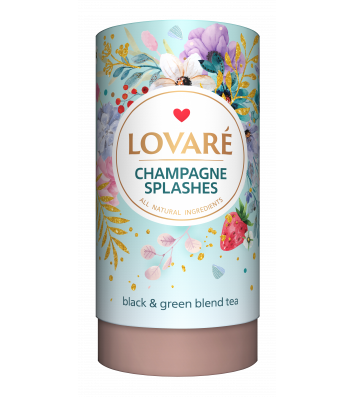 Чай чорний і зелений з полуницею і пелюстками квітів Lovare "Бризки шампанського" 80г