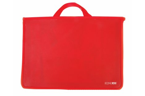 Портфель А4 пластиковый на молнии 2 отделения красный, Economix