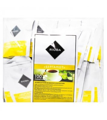 Чай чорний Rioba з бергамотом у пакетиках 100шт*1,5г