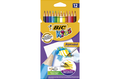 Карандаши цветные 12шт шестигранные "Эволюшн Акварель", BIC