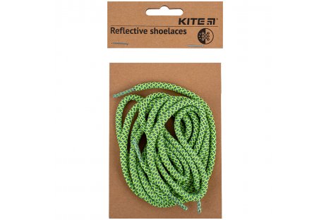 Шнурівки для взуття світловідбиваючі салатові, Kite