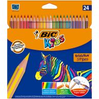 Карандаши цветные 24шт шестигранные "Эволюшн Страйпс", BIC