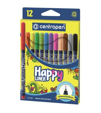 Набор лайнеров Happy 12 цветов 0,3мм, Centropen