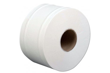 Туалетная бумага двухслойная Джамбо целлюлозная 100м на гильзе белая, Buroclean