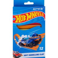 Пластилин восковой 12 цветов 200г "Hot Wheels", Kite