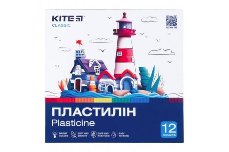 Пластилин 12 цветов 240г "Classic", Kite