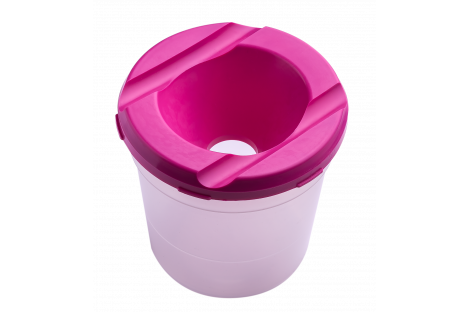 Стакан-непроливайка пластиковый одинарный розовый, Zibi