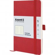 Діловий записник 125*195мм 96арк клітинка Partner Soft Skin червоний, Axent
