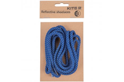 Шнурівки для взуття світловідбиваючі сині, Kite