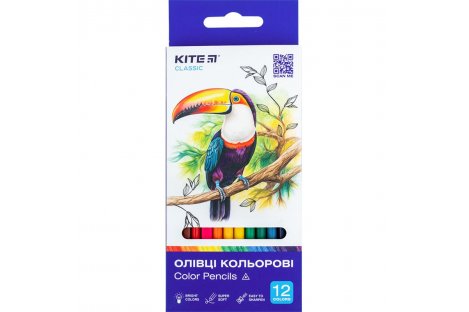 Олівці кольорові 12шт тригранні "Classic", Kite