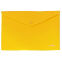 Папка-конверт А4 на кнопці пластикова непрозора жовта, Economix