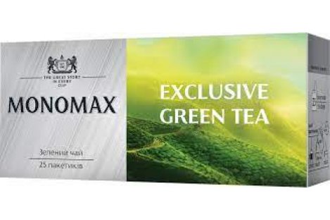 Чай зелений Мономах Exclusive Gun Powder у пакетиках 25шт*1,5г