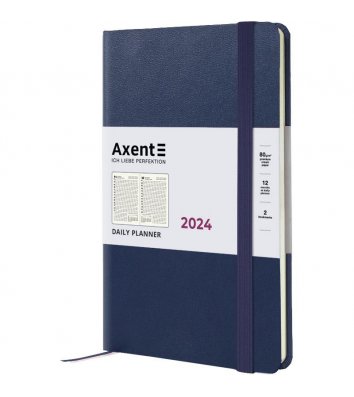 Щоденник датований A5 2024 Partner Strong синій, Axent