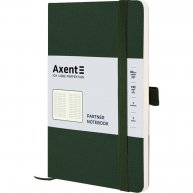 Діловий записник 125*195 96арк клітинка Partner Soft Skin зелений, Axent