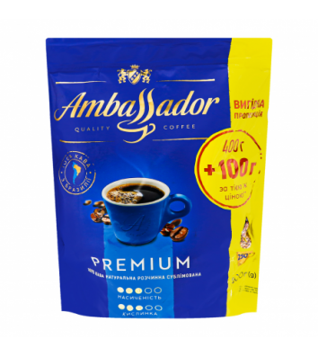 Кофе растворимый Ambassador Premium 500г