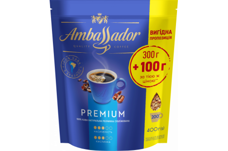 Кофе растворимый Ambassador Premium 400г