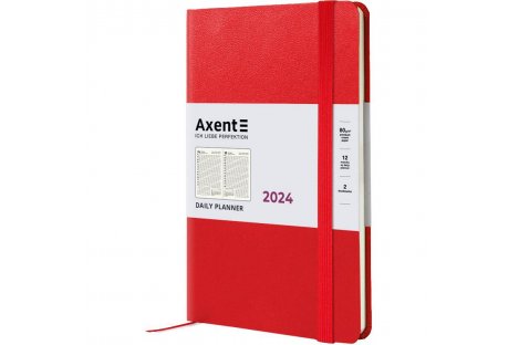 Ежедневник датированный A5 2024 Partner Strong красный, Axent