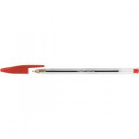 Ручка кулькова Cristal, колір чорнил червоний 0,4мм, Bic