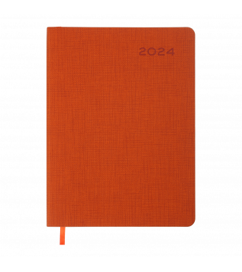 Ежедневник датированный A5 2024 Tweed оранжевый, Buromax