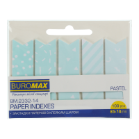 Стікери-закладки паперові 18*65мм 100арк Pastel блакитні, Buromax