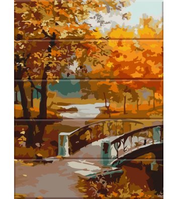 Живопись по номерам на дереве "Осенний парк" 30*40см в коробке, Art Story