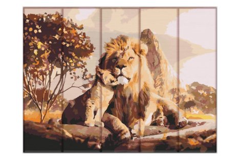 Живопис за номерами на дереві "Спадкоємець лева" 30*40см в коробці, Art Story