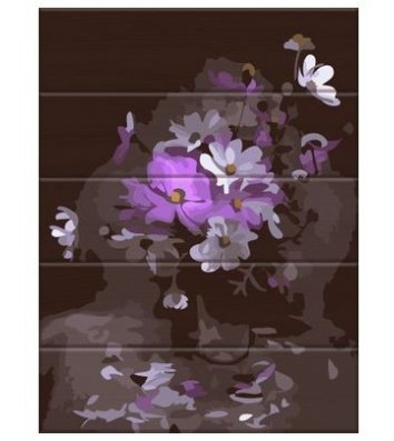Живопис за номерами на дереві "Загадкові квіти" 30*40см в коробці, Art Story