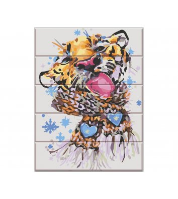 Живопись по номерам на дереве "Зимний тигр" 30*40см в коробке, Art Story