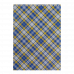Блокнот А4 48арк клітинка Шотландка, верхня спіраль синій, Buromax