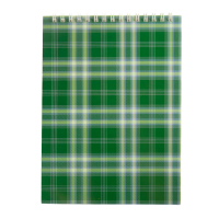 Блокнот А5 48арк клетка Шотландка, верхняя спираль зеленый, Buromax