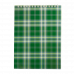 Блокнот А5 48арк клетка Шотландка, верхняя спираль зеленый, Buromax
