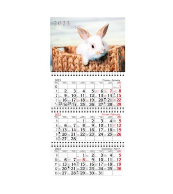 Календарь настенный квартальный на 2022г (3 пружины) "Тигр"