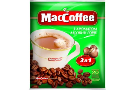 Кофейный напиток MacCoffee Лесной Орех 20шт*18г