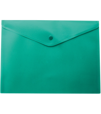 Папка-конверт А5 на кнопці пластикова непрозора зелена, Buromax