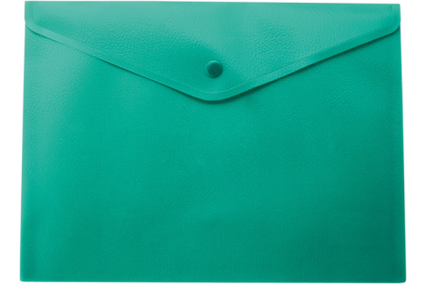 Папка-конверт А5 на кнопке пластиковая непрозрачная зеленая, Buromax