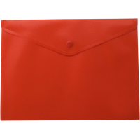 Папка-конверт А5 на кнопці пластикова непрозора червона, Buromax