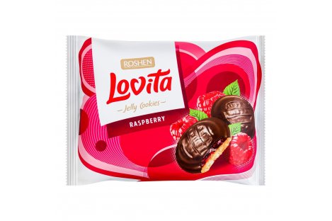 Печенье Lovita сдобное с желейной начинкой со вкусом малины 420г, Roshen¶