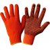 Перчатки хлопчатобумажные с ПВХ точкой оранжевые