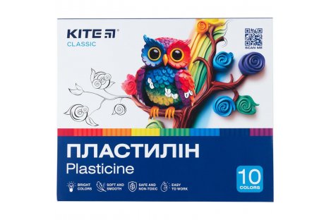 Пластилин 10 цветов 200г "Classic", Kite