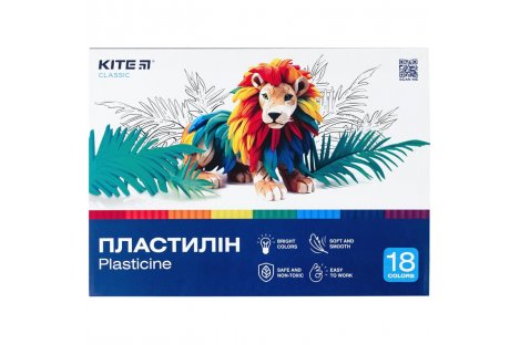 Пластилін 18 кольорів 360г "Classic", Kite