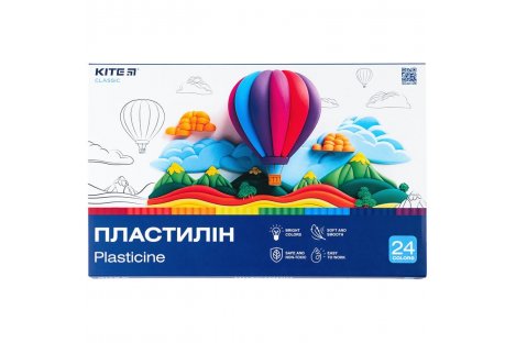 Пластилін 24 кольори 480г "Classic", Kite