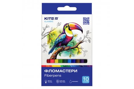 Фломастеры 10 цветов "Classic", Kite