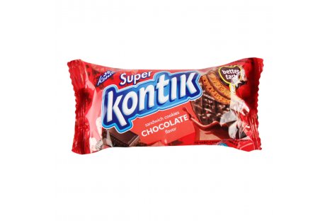 Печенье-сэндвич Super Kontik шоколадный вкус 90г, Konti