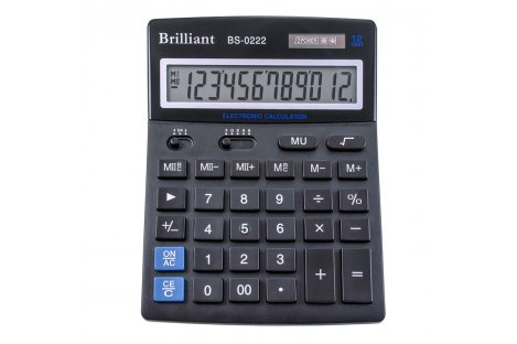 Калькулятор 12 розрядів 140*176*45мм, Brilliant