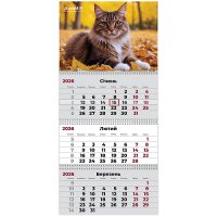 Календар настінний квартальний на 2026 р (3 пружини) "Cats 2", Axent