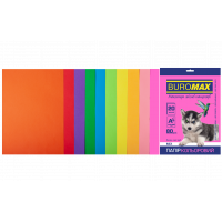Набір паперу А4 80г/м2 20арк кольоровий 10 кольорів інтенсивний/неоновий, Buromax