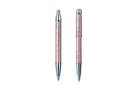 Набор роллер и ручка шариковая Parker IM Premium Metallic Pink RB BP