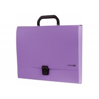 Портфель А4 пластиковий на застібці 1 відділення фіолетовий, Economix