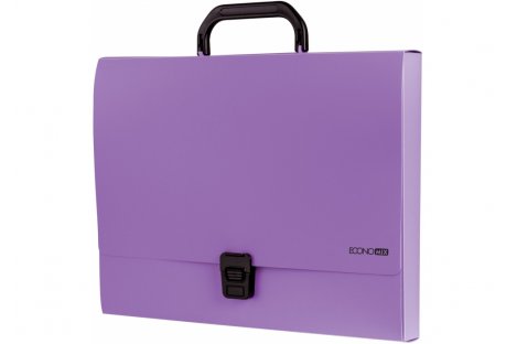 Портфель А4 пластиковый на застежке 1 отделение фиолетовый, Economix